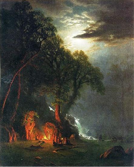 Albert Bierstadt Campfire Site, Yosemite Sweden oil painting art